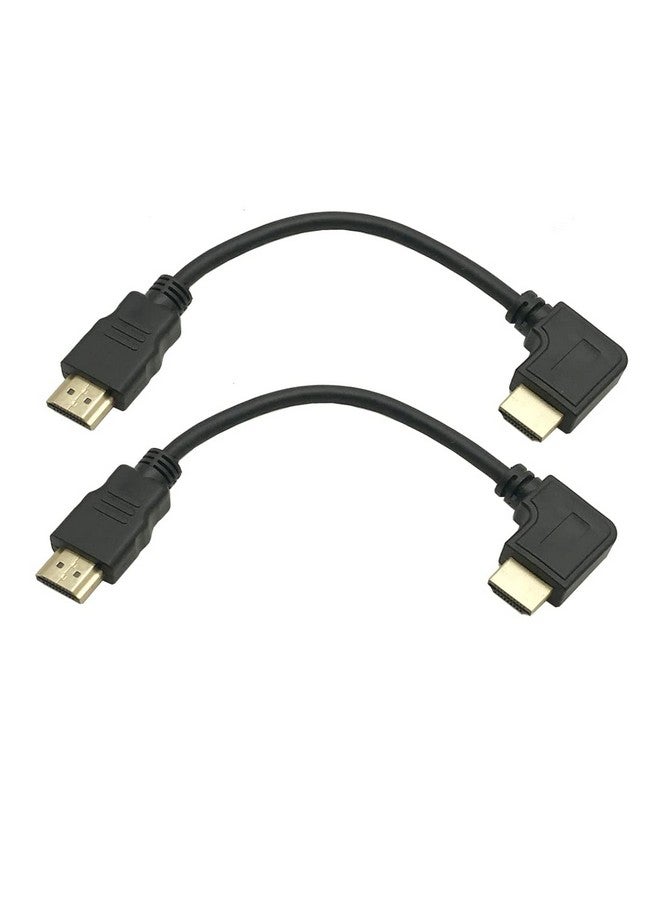 MMNNE 8K Hdmi 2.1 Cable Right Angled 2Pack 8Inch Short 90 Degree 8K Hdmi Cable 2.1 Hdmi Male To Male Right Angle 48Gpbs8K@60Hz 4K@120Hz 144Hz Earc Hdr10 4:4:4 Hdcp 2.2  - Image 1