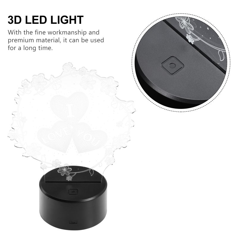 1Pc I LOVE YOU Valentine's Day Wedding 3D Colorful Lamp Decor - Image 4