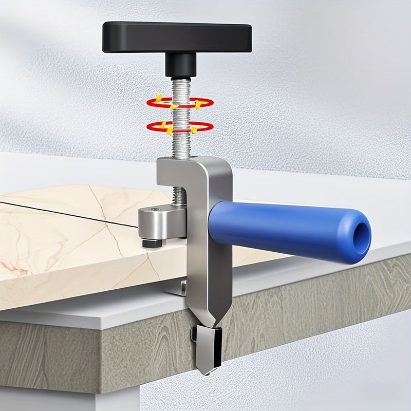 Silvery Manual Glass Tile Cutter With Diamond Roller For Glass Tile Cutting And Beveling Precision Cutting Tool For DIY And Construction Adjustable Metal Base And Holder With Sturdy Frame Lightweight Portable Design - Image 4