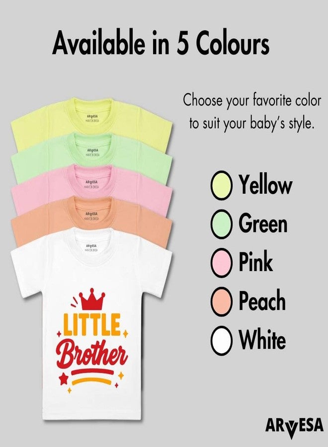 ARVESA Little Brother TS-1975 Brother Baby Tshirt for Kids Boys & Girls Half Sleeves Round Neck Clothes Tshirt for Kids Boys 1 Months to 6 Years Dress Classic White - Image 4