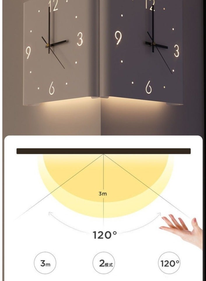 Ins Style Corner Clock Double-Sided Wall Clock Living Room Creative Simplicity Modern Double-Sided Wall Clock No Punching Fashionable Corner Clock(Corner Style)  - Image 4