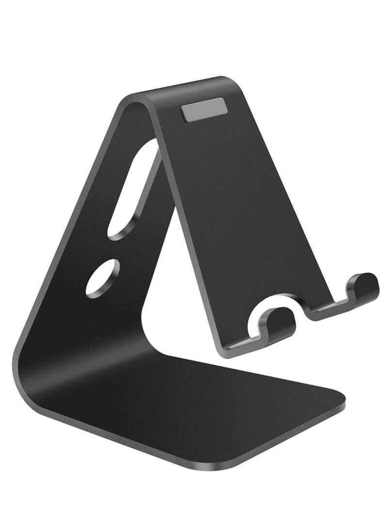 [Updated Solid Version] Desktop Cell Phone Stand Tablet Stand, Advanced Thickness Aluminum Stand Holder for Mobile Phone and Tablet (Up to 10.1 inch)(Black) - Image 2