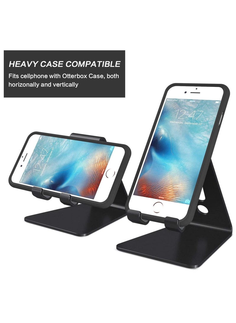 [Updated Solid Version] Desktop Cell Phone Stand Tablet Stand, Advanced Thickness Aluminum Stand Holder for Mobile Phone and Tablet (Up to 10.1 inch)(Black) - Image 3
