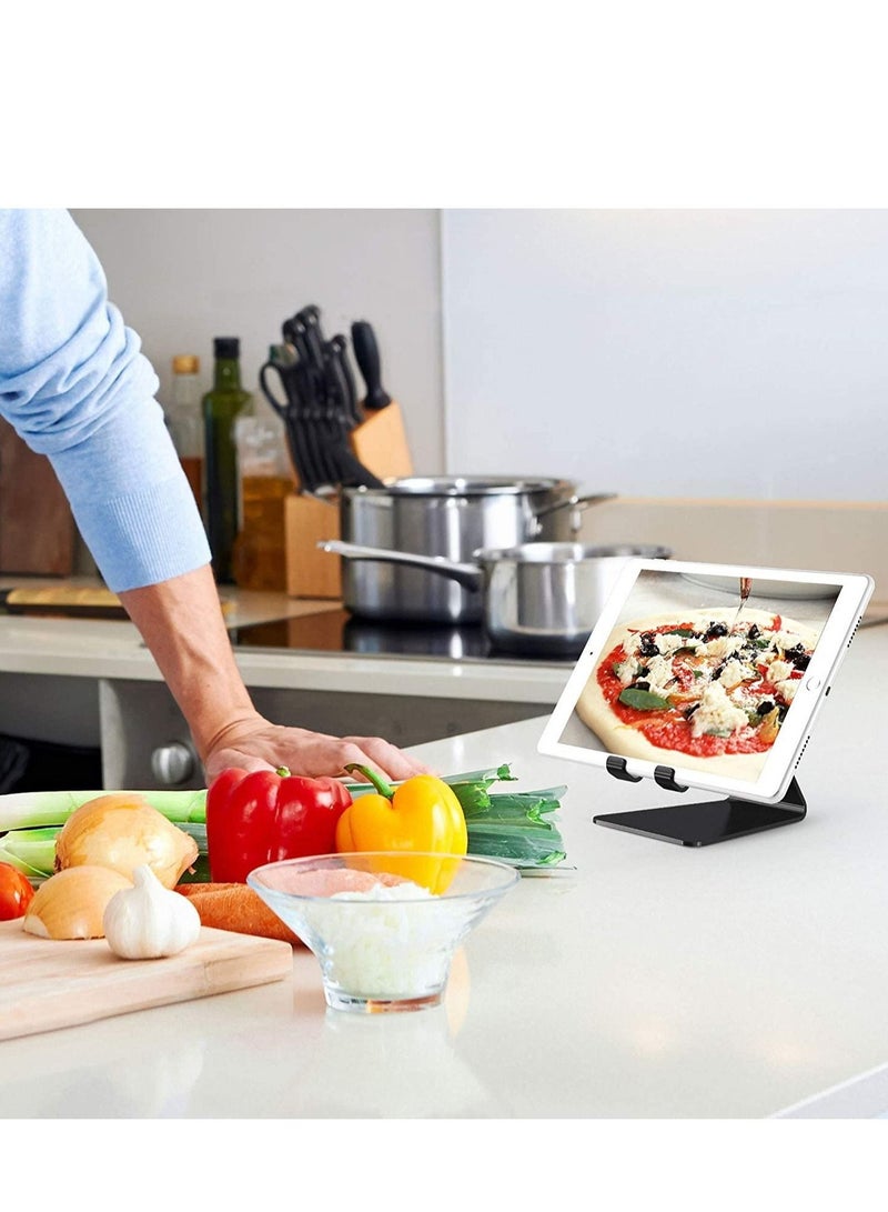 [Updated Solid Version] Desktop Cell Phone Stand Tablet Stand, Advanced Thickness Aluminum Stand Holder for Mobile Phone and Tablet (Up to 10.1 inch)(Black) - Image 5