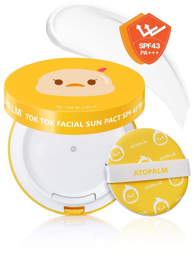 ATOPALM | Tok Tok Facial Sun Pact | Sun Cushion SPF43 PA+++ | Sunscreen Korean | For Dry and Sensitive Skin | Outdoor Sunscreen Compact | Moisturizing Spf Cushion Mineral Cream | Korean Skincare | 15g - Image 1