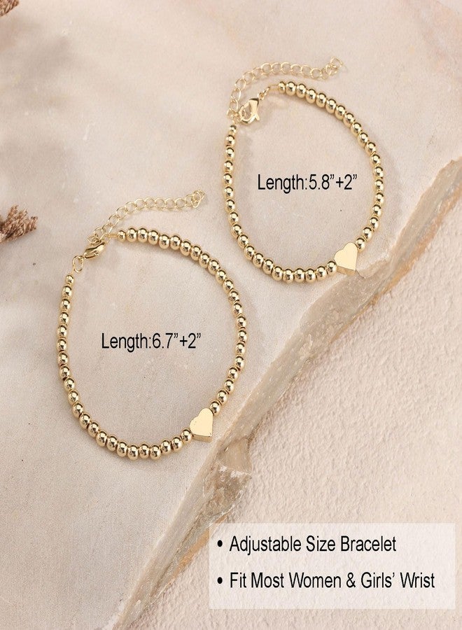 AULSIEY First Day of Kindergarten Pre School Gifts for Mommy and Me,Back to School Outfits for Girls,First Day of School Bracelet for Mother Daughter,Matching Heart Bracelets Back to School Pre K Stuff (Golden Kinder) - Image 2