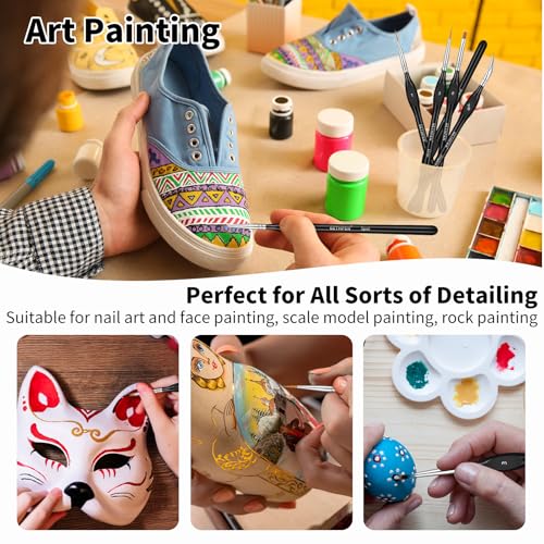 GETHPEN Extreme Detail Paint Brushes Set, 15pcs Miniature Paint Brushes for Fine Detailing, Art Painting, Micro Detail Paint Brush for Acrylics, Oils, Watercolors, Paint by Number,Rock Painting - Image 4
