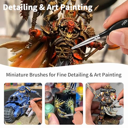 GETHPEN Extreme Detail Paint Brushes Set, 15pcs Miniature Paint Brushes for Fine Detailing, Art Painting, Micro Detail Paint Brush for Acrylics, Oils, Watercolors, Paint by Number,Rock Painting - Image 5