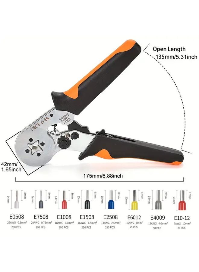 HSC8 6 4A Crimping Tool Kit With 1200PCS Copper Terminals Oxford Bag - Image 4