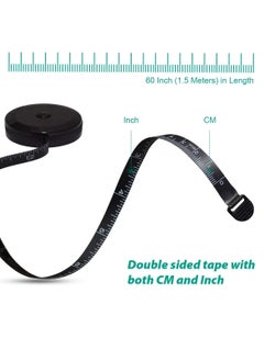 HaHaHai Soft Tape Measure Retractable Measuring for Body Fabric Sewing Tailor Cloth Knitting Craft Weight Loss Measurements Retractable Black Dual Sided Tape Measure Body Measuring 1 Pack  - Image 2
