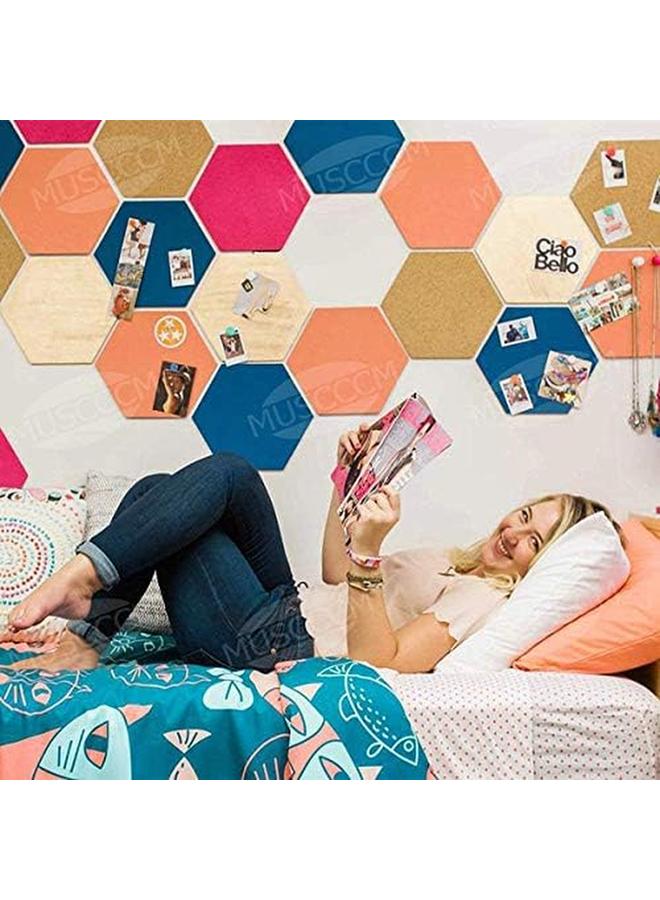 Large Size Hexagon Cork Board Tiles With Full Sticky Back Wall Bulletin Boards Pin Board With Push Pins For Pictures Photos Drawing - Image 3