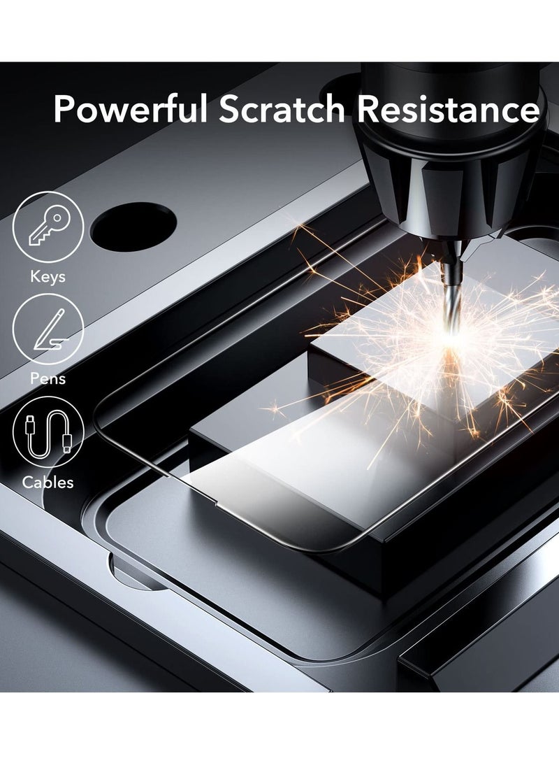BORTONY Double Screen Protector Compatible for iPhone 14/14 Pro/13/13 Pro [6.1 Inch] Full Coverage 9D Tempered Glass Film For iPhone 14 Pro Clear/Black - Image 4