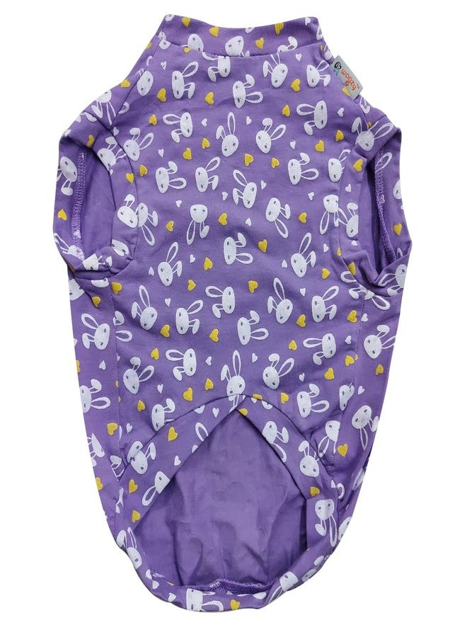 WAGZY Purple Cute Bunny Printed T-Shirts for Puppies, Kitten, Dogs and Cats (12" - XS) - Image 3