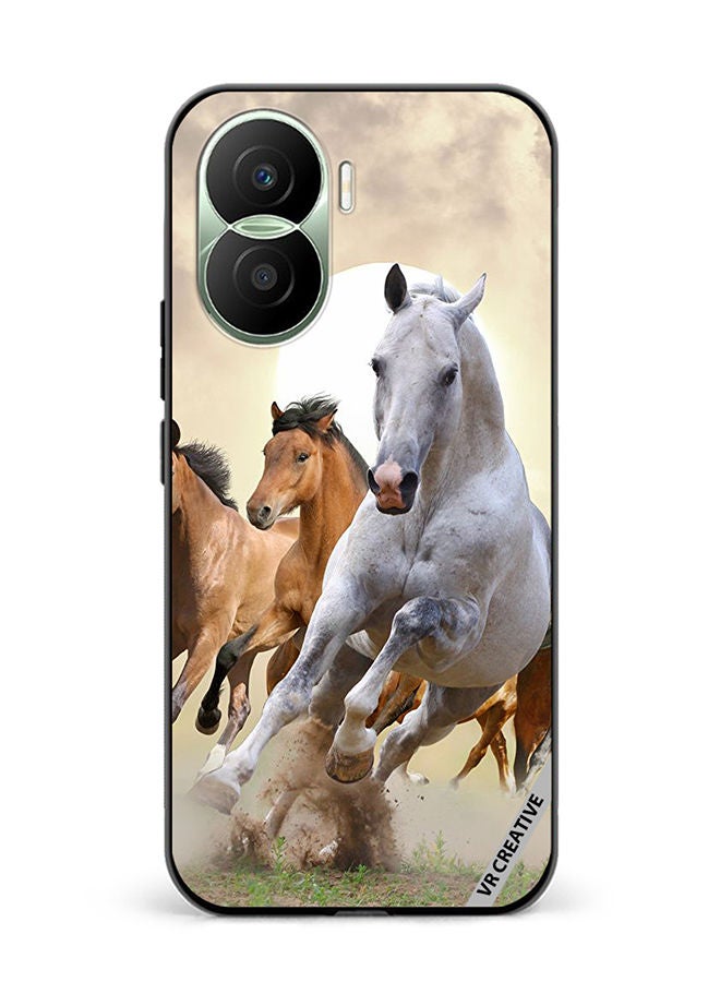 VR CREATIVE Protective Case Cover For Honor Play7T Pro Running Horses Design Multicolour - Image 1