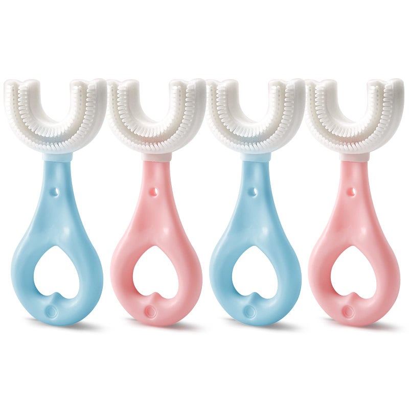 Frerdui 4 In 1 U-Shaped Toothbrushes Set - Baby Training Toothbrush - Infant To Toddler Oral Care Toothbrush For Baby - Food Grade Silicone - Perfect For Age 1-6 - Baby Essentials Gift(4-Pack) - Image 1