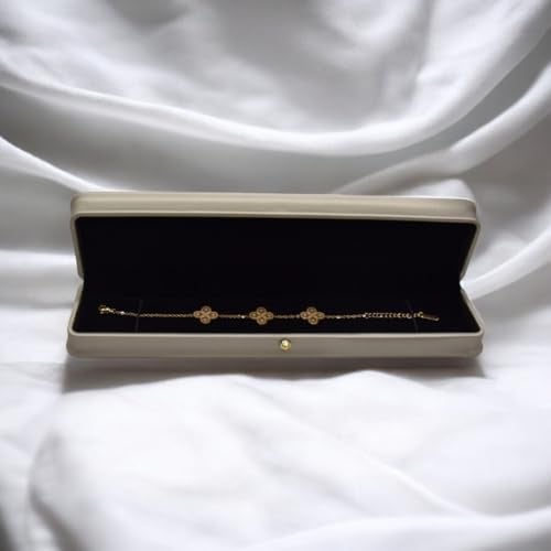 DIAcheck Moon PU Finish Jewellery Boxes with Golden Crown Button, (Rosegold, Bracelet/Chian (9.0x2.5)) - Image 2