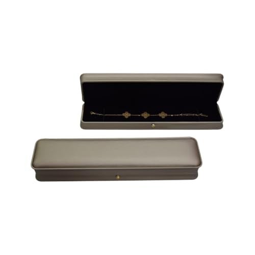 DIAcheck Moon PU Finish Jewellery Boxes with Golden Crown Button, (Rosegold, Bracelet/Chian (9.0x2.5)) - Image 1