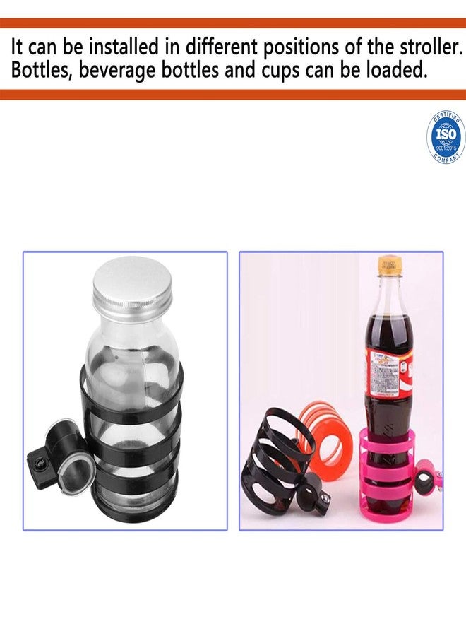Safe-O-Kid® 2 Pcs Stroller Cup Holder – Universal, Adjustable, Secure Drink Holder for Strollers, Buggies & Prams - Pink - Image 4