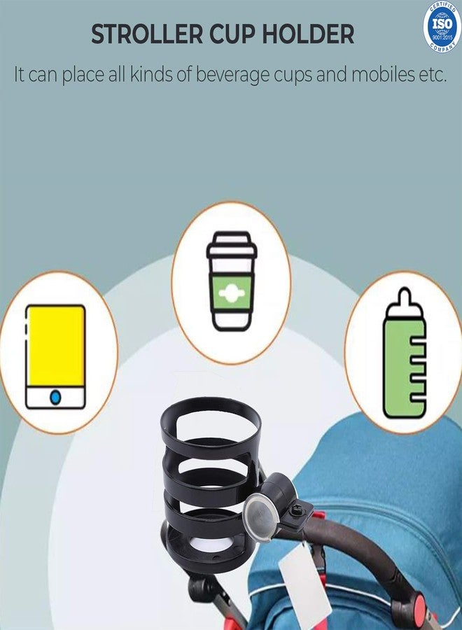 Safe-O-Kid® 2 Pcs Stroller Cup Holder – Universal, Adjustable, Secure Drink Holder for Strollers, Buggies & Prams - Pink - Image 5