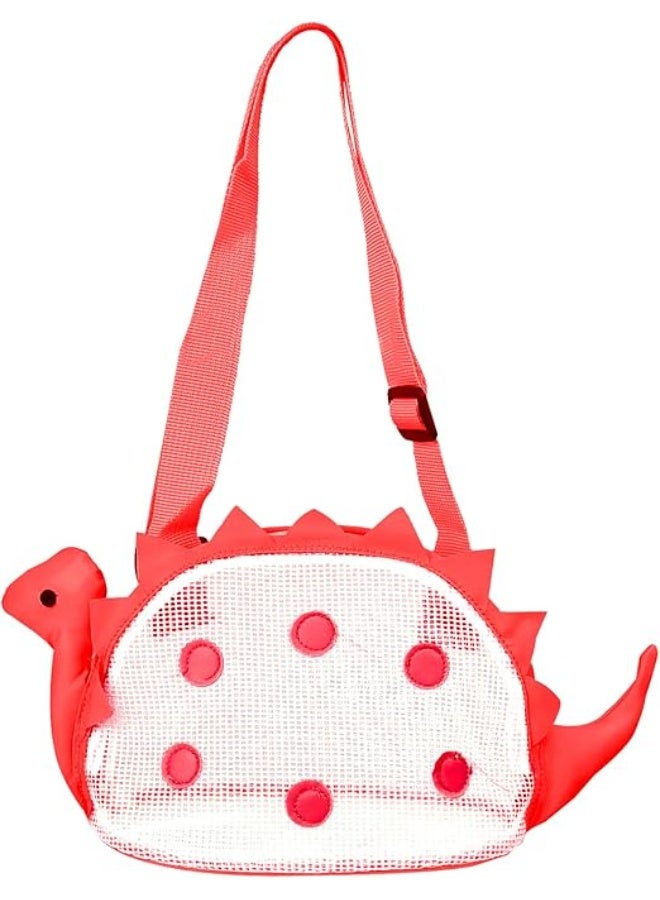 Baytion Mesh Beach Bag for Kids Multifuction Crossbody Bag for Outdoor SchoolBeach Toy Mesh Beach Bag Kids red - Image 3