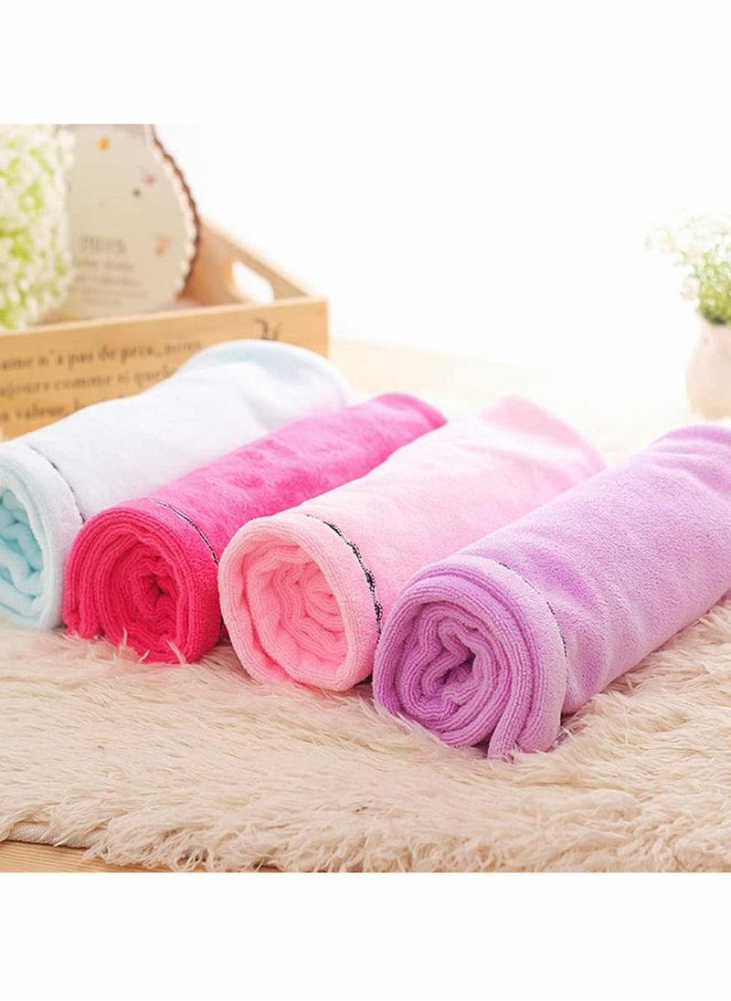 KASTWAVE - 2 Pack Microfiber Hair Towel Wrap, Quick Dry Hair Hat Anti-frizz Fasten Head Turban with Button, Super Absorbent Soft Quick Dry Hair Turban for Long Thick and Curly Hair (10 x 26inch, Purple and Red) - Image 1