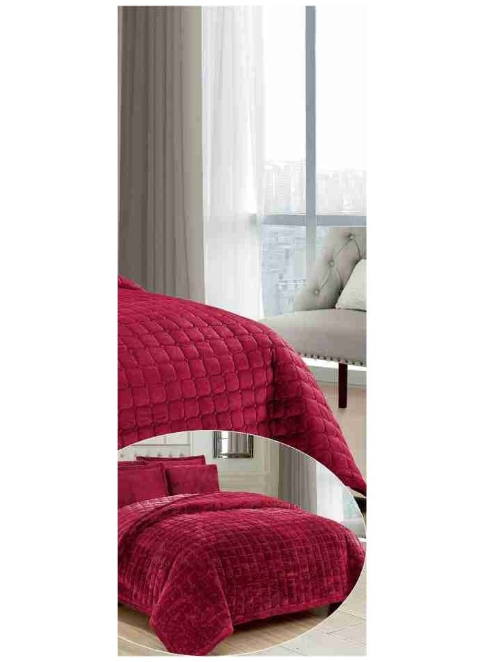 6 Pieces Winter Soft Plain Double Bedspread Set Quilt Size 240x200 cm Microfiber - Image 4