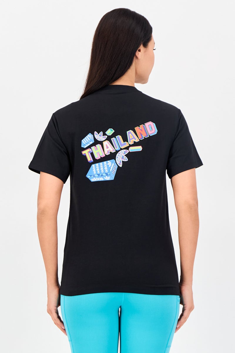 adidas Originals Women Sportswear Fit Short Sleeve Outdoor T-shirt, Black - Image 4