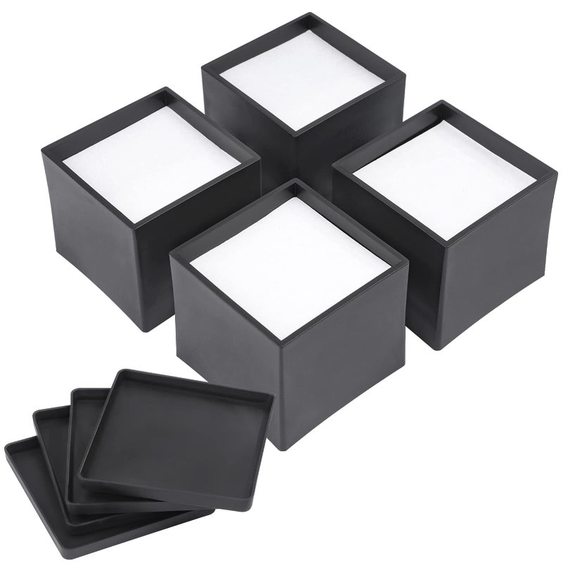 BTSD-home Bed Risers 2 inch Heavy Duty Furniture Risers Chair Table Legs Risers Great for Thin Legs Add 2" Height 4 Pack Square - Image 1