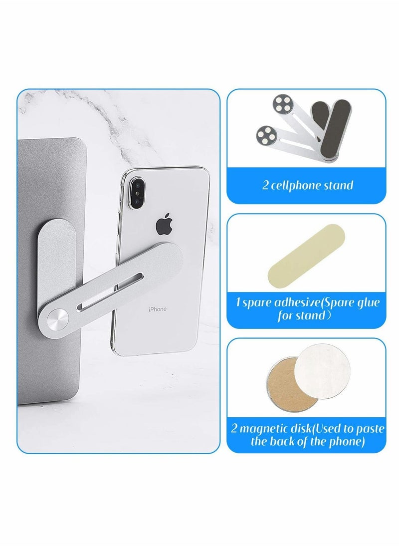 Side Mount Clip on Laptop for Phone, Aluminum Alloy Computer Expansion Bracket with Rotatable Angle Adjustment Foldable Phone Holder Stand for Laptop Same Screen for All Smart Phones