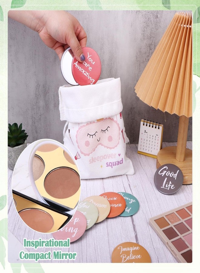 Warmshine 30 Pcs Employee Appreciation Gifts Bulk Inspirational Compact Mirror Round Small Makeup Mirror Portable Pocket Mini Mirror Thank You Gift for Women Nurse Teacher Team Coworker Staff - Image 3