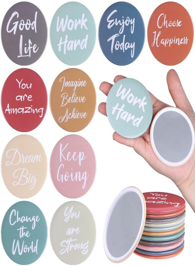 Warmshine 30 Pcs Employee Appreciation Gifts Bulk Inspirational Compact Mirror Round Small Makeup Mirror Portable Pocket Mini Mirror Thank You Gift for Women Nurse Teacher Team Coworker Staff - Image 1