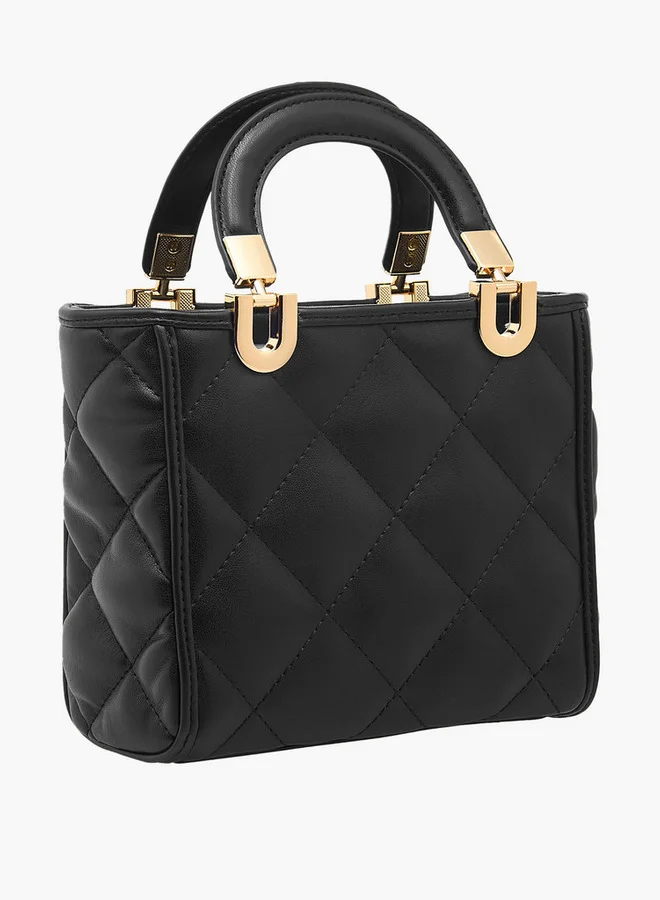Flora Bella By Shoexpress Quilted Crossbody Bag with Detachable Shoulder Strap