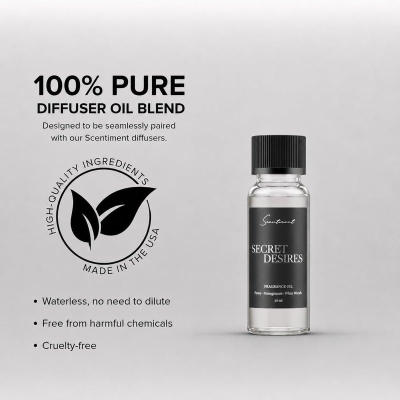 Scentiment Secret Desires Diffuser Oil - Premium Hotel Scent with Notes of Peony, Pomegranate & White Woods Home Scent, Hotel Fragrance Oil Diffuser Refill - 0.68 fl oz (20 mL) - Image 3
