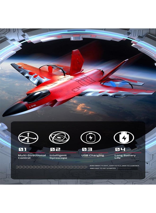 Generic RC Plane, F-35 Jet Plane Remote Control Glider Airplanes,2 Channel 2.4GHZ Remote Control Plane Aircraft, Double Charging Wire RC Airplane Easy to Fly for Adults Beginners (Red)  - Image 5