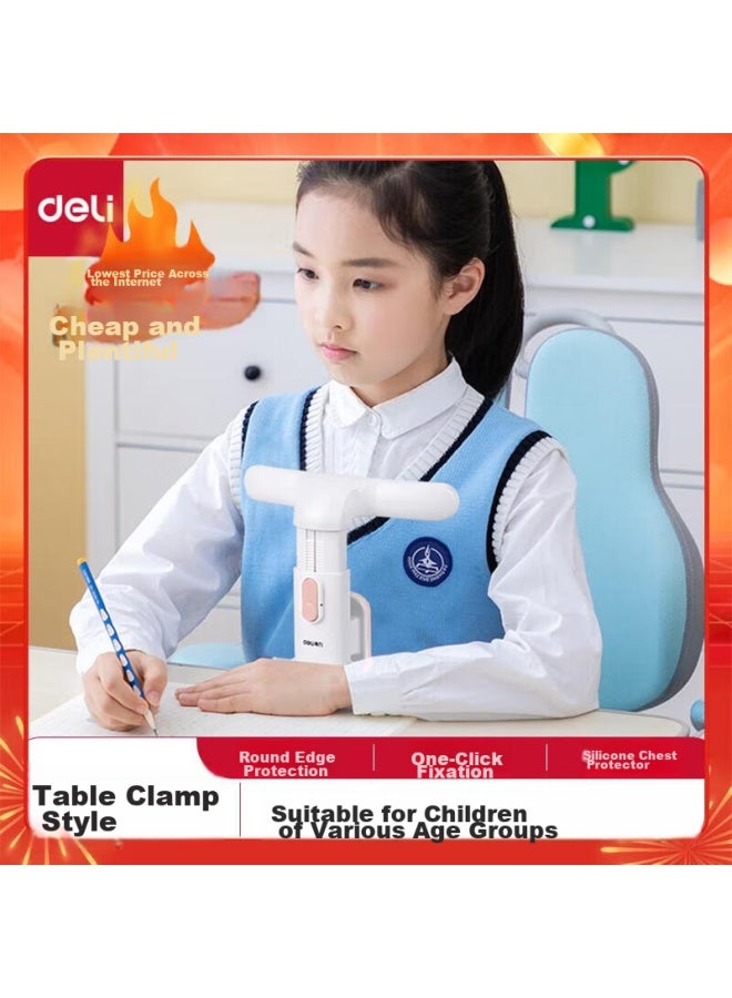 Deli Posture Corrector For Students And Children, Improves Writing Posture, Prevents Hunchback, Back-to Gift, One-on Desk Clip, Pink - Image 1
