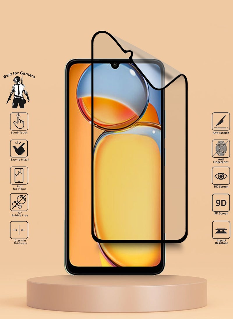 Techie فيلم حماية الشاشة السيراميكي غير اللامع 9D لهاتف شاومي ريدمي 13C - ملمس سلس مضاد لبصمات الأصابع خالٍ من الفقاعات - Image 2