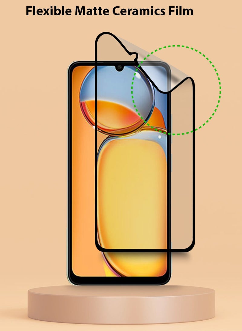 Techie فيلم حماية الشاشة السيراميكي غير اللامع 9D لهاتف شاومي ريدمي 13C - ملمس سلس مضاد لبصمات الأصابع خالٍ من الفقاعات - Image 4
