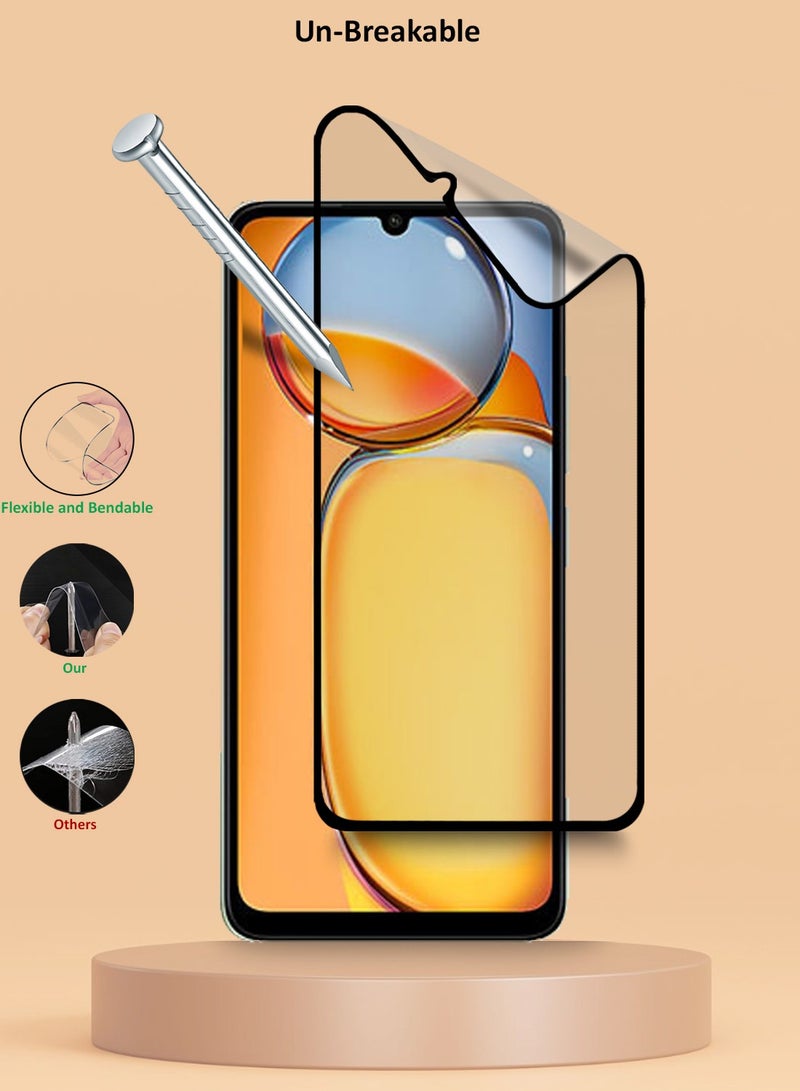 Techie فيلم حماية الشاشة السيراميكي غير اللامع 9D لهاتف شاومي ريدمي 13C - ملمس سلس مضاد لبصمات الأصابع خالٍ من الفقاعات - Image 5