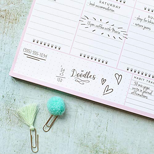 Peachly Undated Desk Planner Pad - 52 Pages Weekly Notepad with To Do List and Habit Tracker | Weekly Desk Pad Tear Off for Organization (Ice Cream) - Image 4