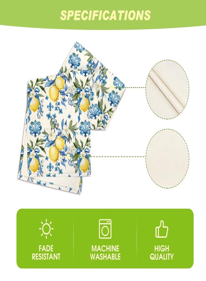 Artoid Mode Blue Lemon Iris Summer Table Runner, Seasonal Spring Kitchen Dining Table Decor for Home Party Decor 13x108 Inch - Image 5
