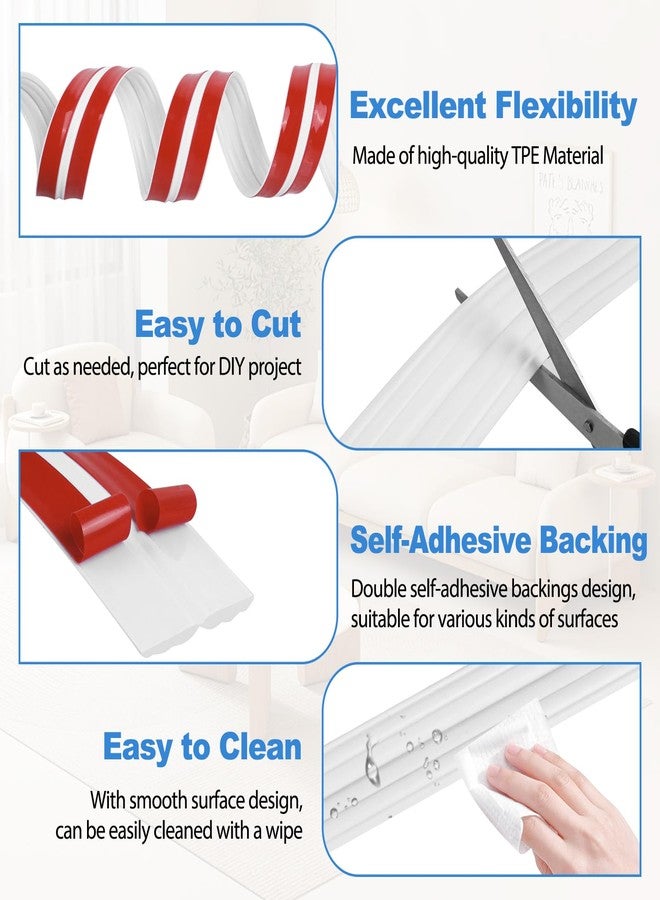 Heonay Wall Corner Protector Peel and Stick Wall Corner Trim Molding Flexible Inside & Outside Wall Corner Guard Edge Protector Self Adhesive Moulding Trim for Wall Edge Ceiling, White, 0.8” W x 10’ L - Image 2