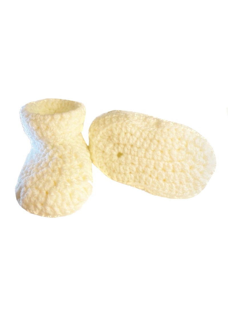 Pikkaboo - Pikkaboo Cuddles and Snuggles Crochet Baby Booties-White - Image 1