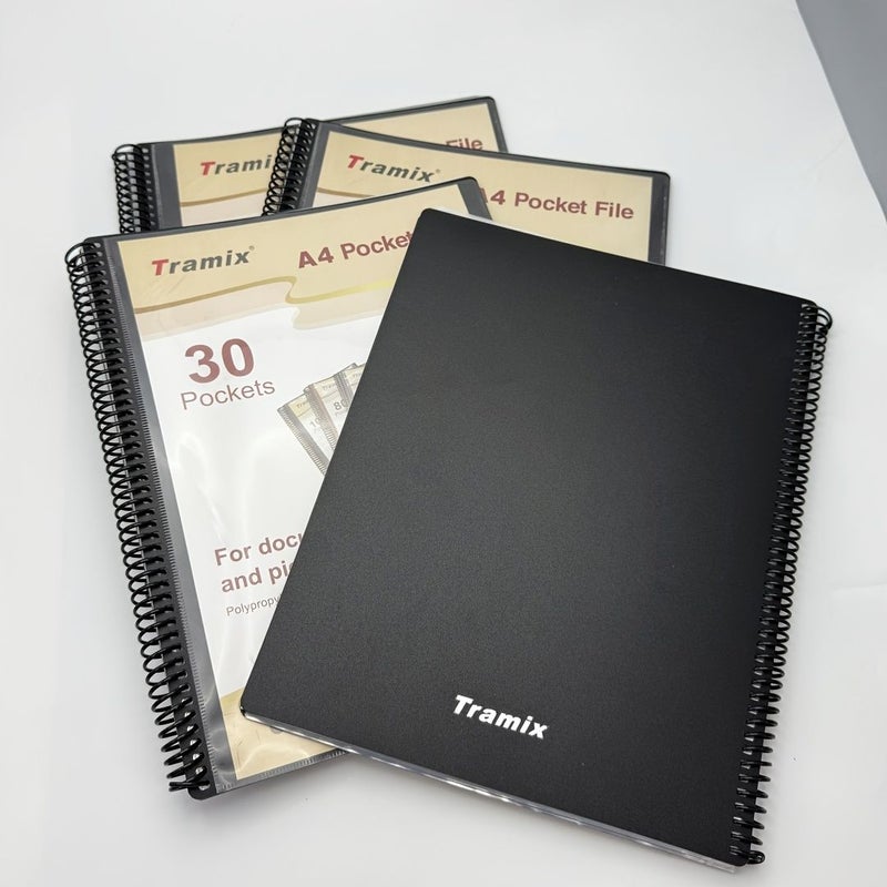 30 Pages A4 Spiral Coil Data Manual Clear Book Folder With Insert Bag Multilayer Data Book Certificate Collection Suitable For School And Office - Image 4