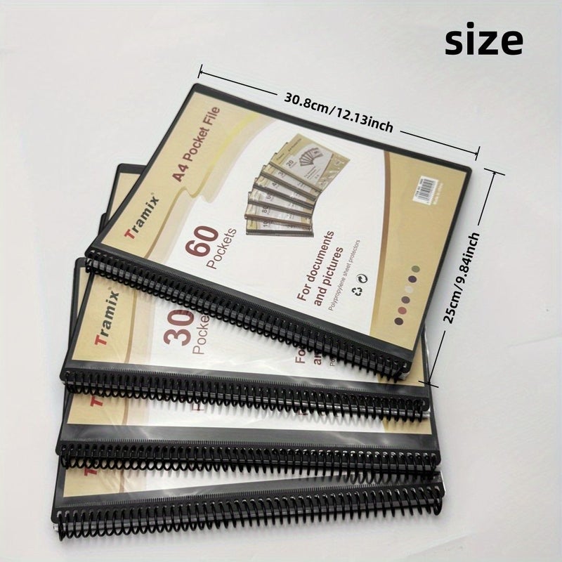 30 Pages A4 Spiral Coil Data Manual Clear Book Folder With Insert Bag Multilayer Data Book Certificate Collection Suitable For School And Office - Image 2