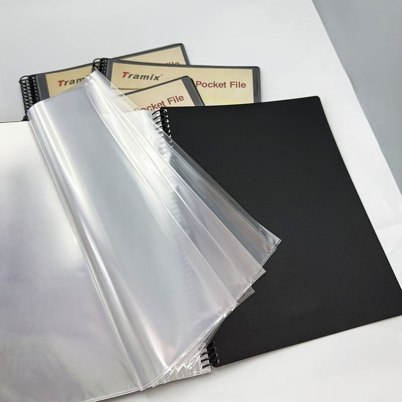 30 Pages A4 Spiral Coil Data Manual Clear Book Folder With Insert Bag Multilayer Data Book Certificate Collection Suitable For School And Office - Image 3