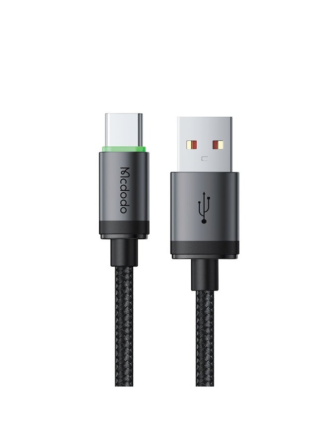 مكدودو كابل USB-C للشحن السريع 1 متر مع إضاءة LED من ماكدودو – كابل USB-A إلى USB-C لنقل البيانات متوافق مع هواتف سامسونج وأجهزة أندرويد والباور بانك – أسود - Image 2