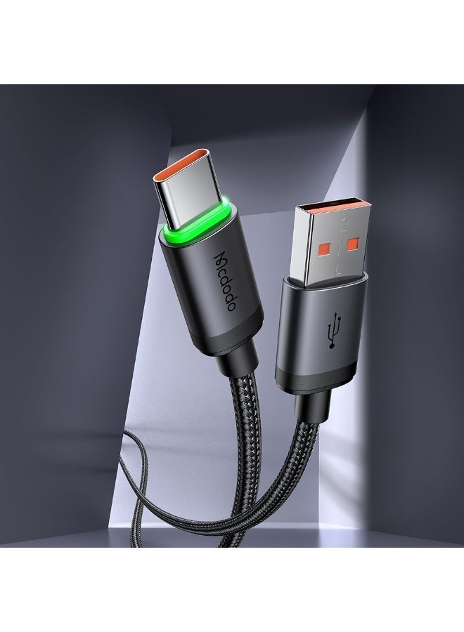 مكدودو كابل USB-C للشحن السريع 1 متر مع إضاءة LED من ماكدودو – كابل USB-A إلى USB-C لنقل البيانات متوافق مع هواتف سامسونج وأجهزة أندرويد والباور بانك – أسود - Image 3