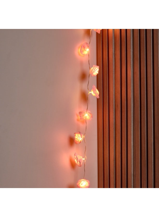 NAGAFA SHOP Pink Rose LED Garland – 20 Steady Lights with Plug and Warm Glow for Romantic Décor2M - Image 2