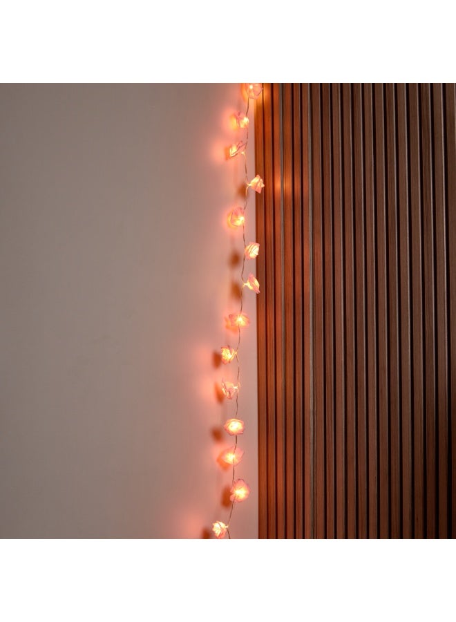 NAGAFA SHOP Pink Rose LED Garland – 20 Steady Lights with Plug and Warm Glow for Romantic Décor2M - Image 3