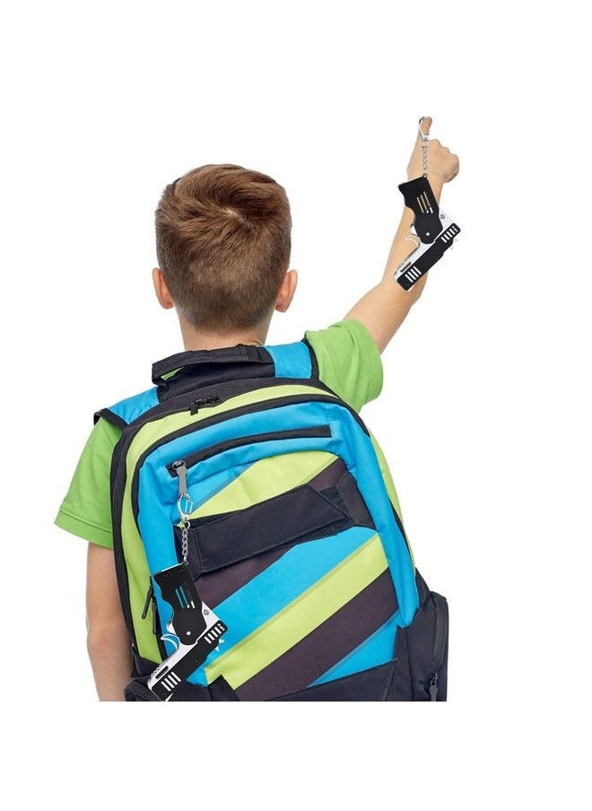 Gejoy - 2 Packs Rubber Band Gun Toy Mini Metal Folding Rubber Gun Rubber Launcher Toy Gun With Keychain For Shooting Game Outdoor Activities (Black) - Image 1